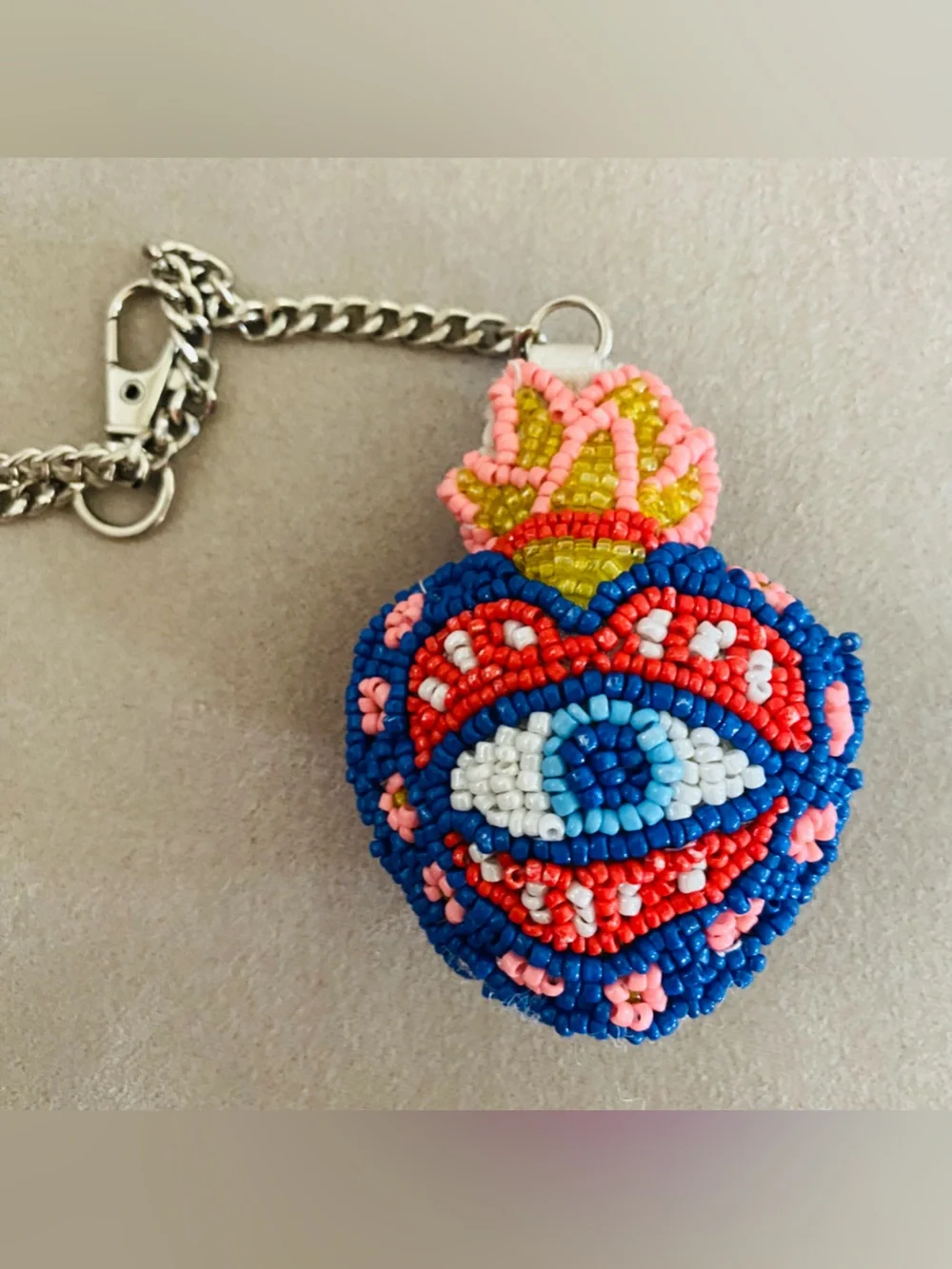 Handmade Beaded Bag Charm & Keychain Set -5 total